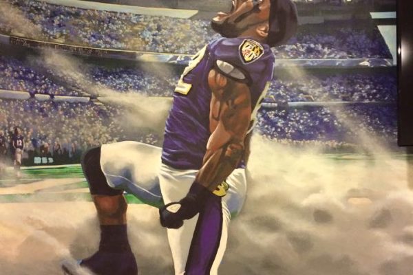 Ray Lewis In The Fog Mural